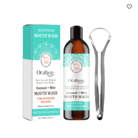 Oralhoe Coconut Mint Mouth Wash, Whitening Teeth Yellow Teeth Stains Tongue Coating Clean  Breath Oral Care (Option: 1pcs)