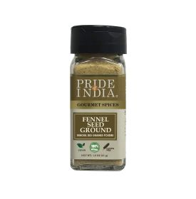Pride of India ��� Fennel Seed Ground ��� Natural & Gourmet Spice ��� Perfect Addition to Tea/Drinks/ Roast/Rubs/Bakes/ - Cooling Properties ��� Easy (size: 1.8 oz)